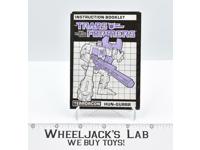 Hun-Gurrr Action Figure Instruction Booklet Manual 1987 Vintage G1 Transformers