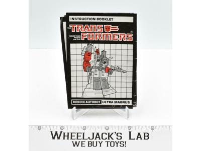 Ultra Magnus Instruction Booklet Manual 1986 G1 Transformers Vintage