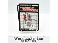 Ultra Magnus Instruction Booklet Manual 1986 G1 Transformers Vintage