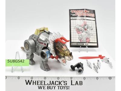 Slag 100% Complete 1985 Vintage G1 Transformers Triceratops Action Figure