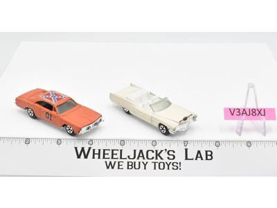 General Lee &amp; Boss Hogg's Cadillac Lot of 2 Ertl Warner Bros.1981 Vintage