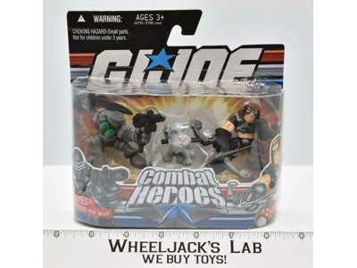 Snake Eyes + Timber &amp; Zartan G.I. Joe Combat Heroes 2008 Hasbro NEW MOSC SEALED