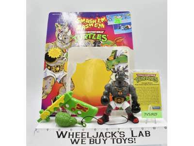 Power Punchin' Rocksteady w/Cardback NR MINT 100% Complete TMNT 1992 Playmates