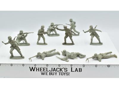 Lot of 10 Gray Plastic Toy Soldiers