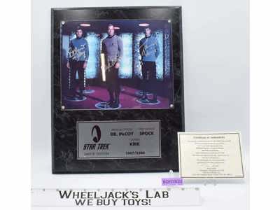 Star Trek Dr. McCoy Spock & Captain Kirk AUTOGRAPHED Plaque 1047/2500