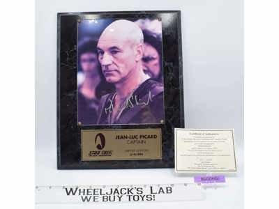 Captain Jean Luc-Picard Star Trek Patrick Stewart AUTOGRAPHED Plaque 519/995