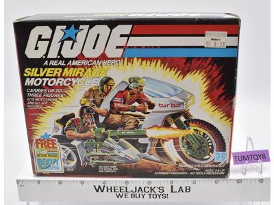 Silver Mirage Motorcycle Vehicle 100% Complete W/Box GI Joe 1985 Action Figure
