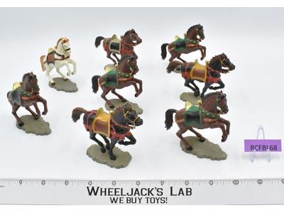 Lot of 8 Horses for Knights 1970's Starlux France