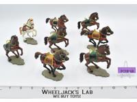 Lot of 8 Horses for Knights 1970's Starlux France