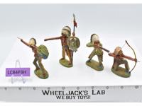 Lot of 4 Composition Native American Indians W/ Weapons 1970's Elastolin Germany