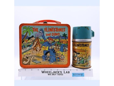 The Flintstones and Dino Metal Lunch Box 1962 Aladdin Industries w/ THERMOS
