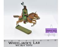 Composition Native American Indian With Child on Horse 1970's Elastolin Germany