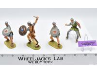 Lot of 4 Knights with Shields 1970's Elastolin Germany