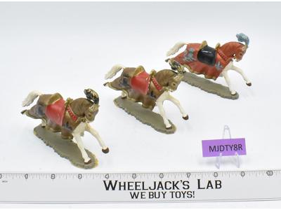 Lot of 3 Horses in Knight Garments 1970's Starlux France