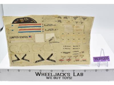 Tomahawk Decal Sticker Sheet G.I. Joe 1986 Hasbro Vintage