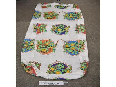 Fitted Bed Sheet Teenage Mutant Ninja Turtles 1990's TMNT Vintage Twin Bed Sheet