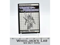 Ransack Action Figure Instruction Manual Booklet 1985 Hasbro G1 Transformers