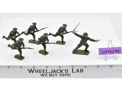 Lot of 6 Die Cast Metal Army Miniature Figurines 1970-80's Unknown Brand