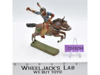 Composition Native American Indian With Lasso on Horse 1970's Elastolin Germany