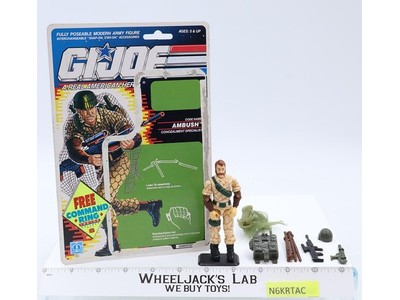 Ambush V1 100% Complete W/ 34 Cardback 1990 GI Joe Vintage Hasbro Figure