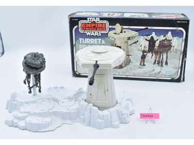 Turret &amp; Probot 100% Complete W/Box NICE COLOR Star Wars ESB 1980 Kenner Playset