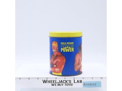 Candy Tin Hulk Hogan Ultimate Warrior WWF Wresting 1991 Titan Sports EMPTY