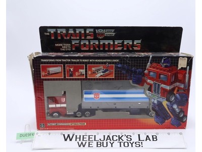 Optimus Prime W/BOX & INSERT 100% Complete 1985 Vintage G1 Transformers Figure