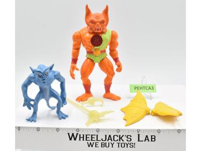 Gargo &amp; Blue Demon Laser Light WORKS Complete Blackstar 1985 Galoob Figures