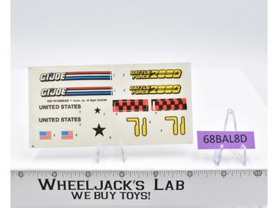 Pulverizer NEW UNUSED Decal Sticker Sheet G.I. Joe 1989 Hasbro Vintage