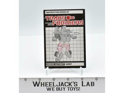 Hoist Action Figure Vintage Instruction Manual 1985 Hasbro G1 Transformers