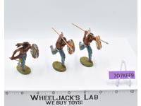 Lot of 3 Composition Native American Indians W/ Weapons 1970's Elastolin Germany