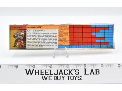 Doubleheader Pretender Tech Spec 1989 Vintage Hasbro G1 Transformers