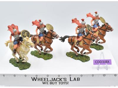 Lot of 4 Roman Soldiers on Horses 1970's Elastolin Germany