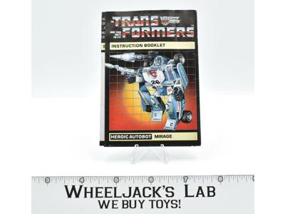 Mirage Action Figure Instruction Manual Booklet 1984 Hasbro G1 Transformers