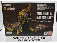 Mothra &amp; Battra Larva Set S.H.MonsterArts 2014 Bandai Action Figures NEW MIB