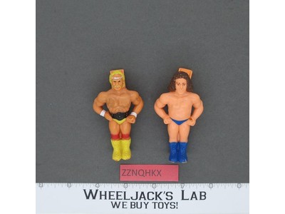 Hulk Hogan Andre The Giant Wrestling Clip-Ons 3" 1985 WWF Titan Sports HG Toys