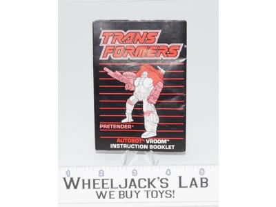 Vroom Action Figure Instruction Manual Booklet 1989 Hasbro G1 Transformers