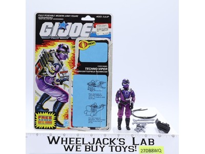 Techno-Viper V1 100% Complete W 34 CARD 1987 GI Joe Hasbro Vintage Action Figure