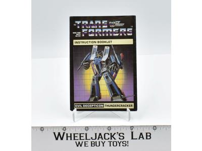 Thundercracker Instructions Manual Booklet 1984 Hasbro G1 Transformers Vintage