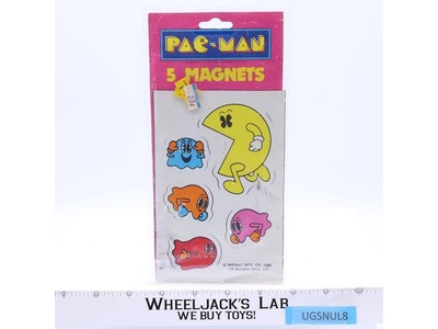 Pac-Man Magnet Set 5Pc 1980 Midway Plymouth Inc Vintage NEW SEALED