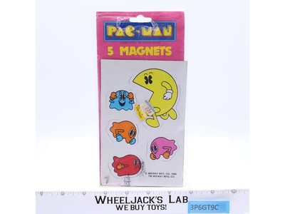 Pac-Man Magnet Set 5Pc 1980 Midway Plymouth Inc Vintage NEW SEALED