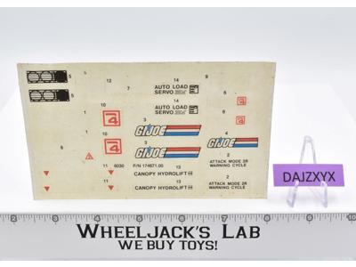 H.A.V.O.C. NEW UNUSED Decal Sticker Sheet G.I. Joe 1986 Hasbro Vintage