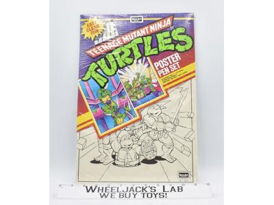 Poster Pen Set Teenage Mutant Ninja Turtles TMNT 1989 Rose Art NEW SEALED