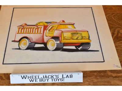 Lot of 4 Fire Truck Preschool Tonka INITIAL CONCEPT ART ILLUSTRATIONS SKETCHES
