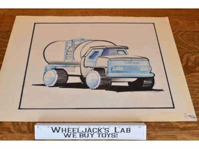Lot of 4 Farm Milk Truck Tonka INITIAL CONCEPT ART ILLUSTRATIONS SKETCHES