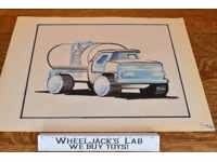 Lot of 4 Farm Milk Truck Tonka INITIAL CONCEPT ART ILLUSTRATIONS SKETCHES