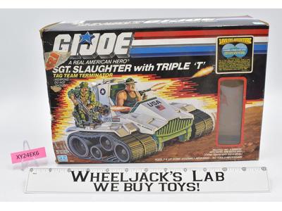 Sgt. Slaughter &amp; Triple T 100% Complete W/Box GI Joe 1986 Hasbro Vintage