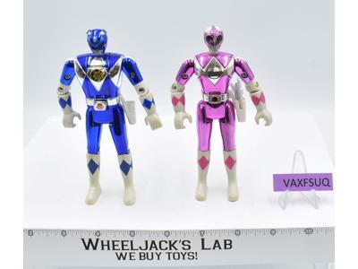 Lot of 2 Metallic Power Rangers 1995 5" Bandai Action Figures