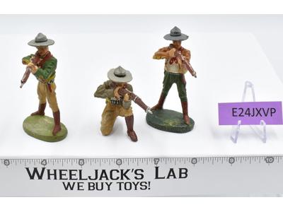 Lot of 3 Composition Cowboys with Rifles 1970's Elastolin Germany