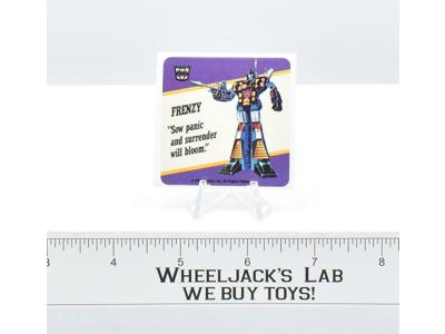 Frenzy Transformers Action Trading Card Motto Sticker Insert 1985 G1 Hasbro